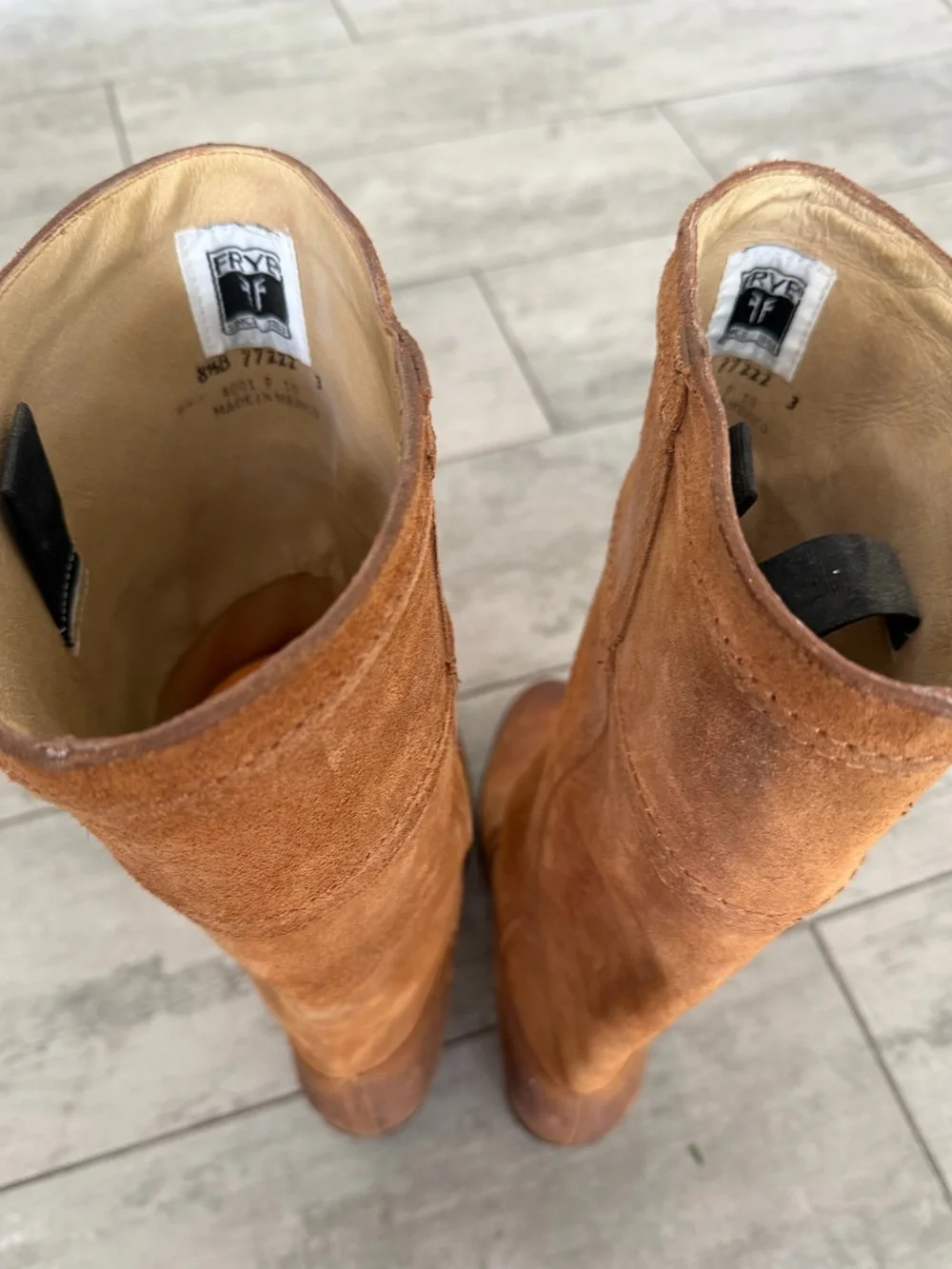 Frye Vintage Jane Camel/Brown Suede Womens 8.5 Riding Boots